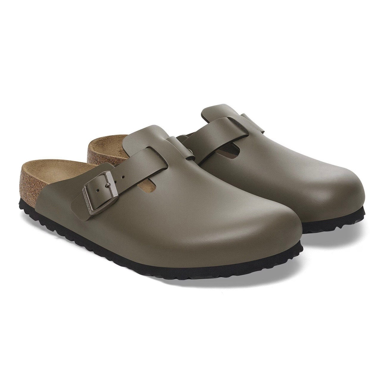 Birkenstock Boston leather concrete gray