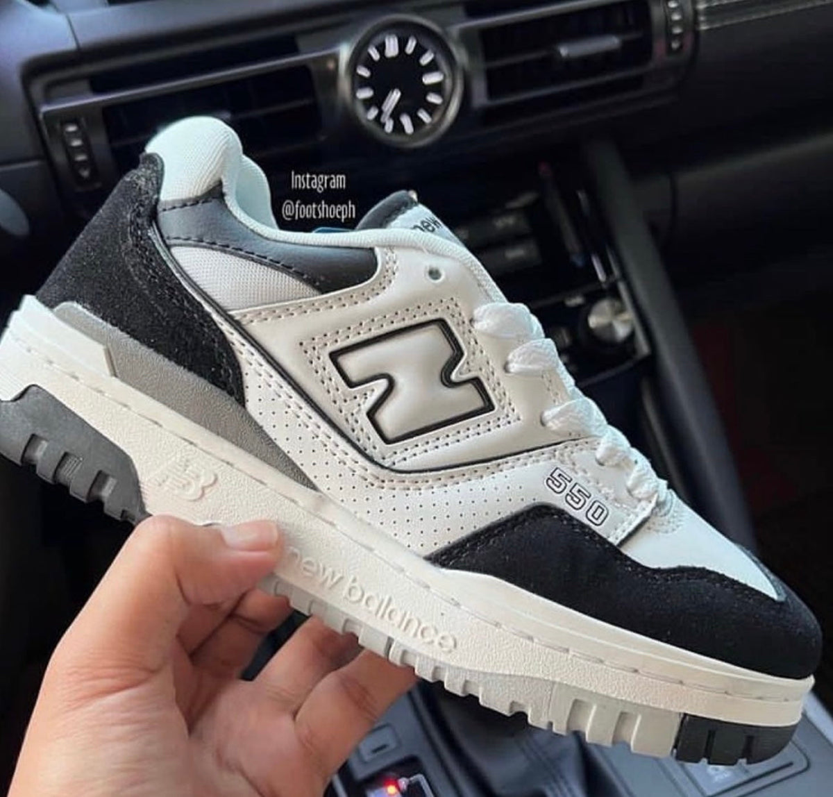 New Balance 550 white Black rain cloud - תמונה 4