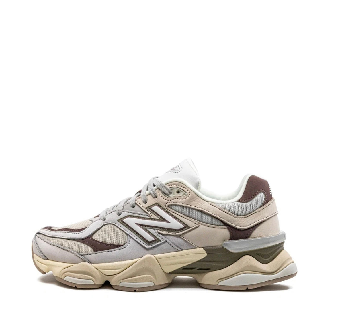 New Balance 9060 Light grey and green olive - תמונה 4