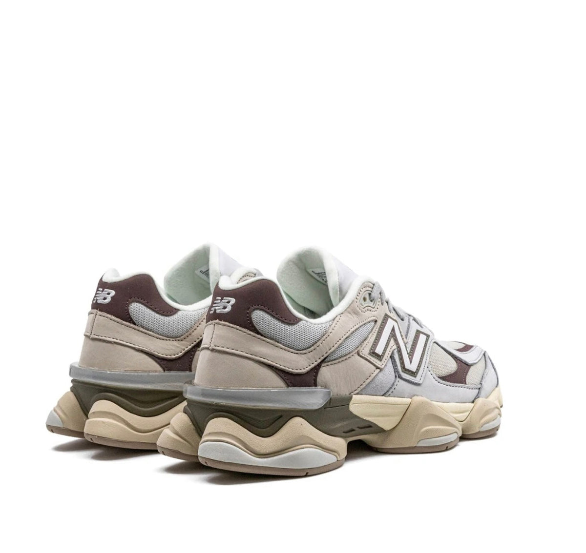 New Balance 9060 Light grey and green olive - תמונה 3