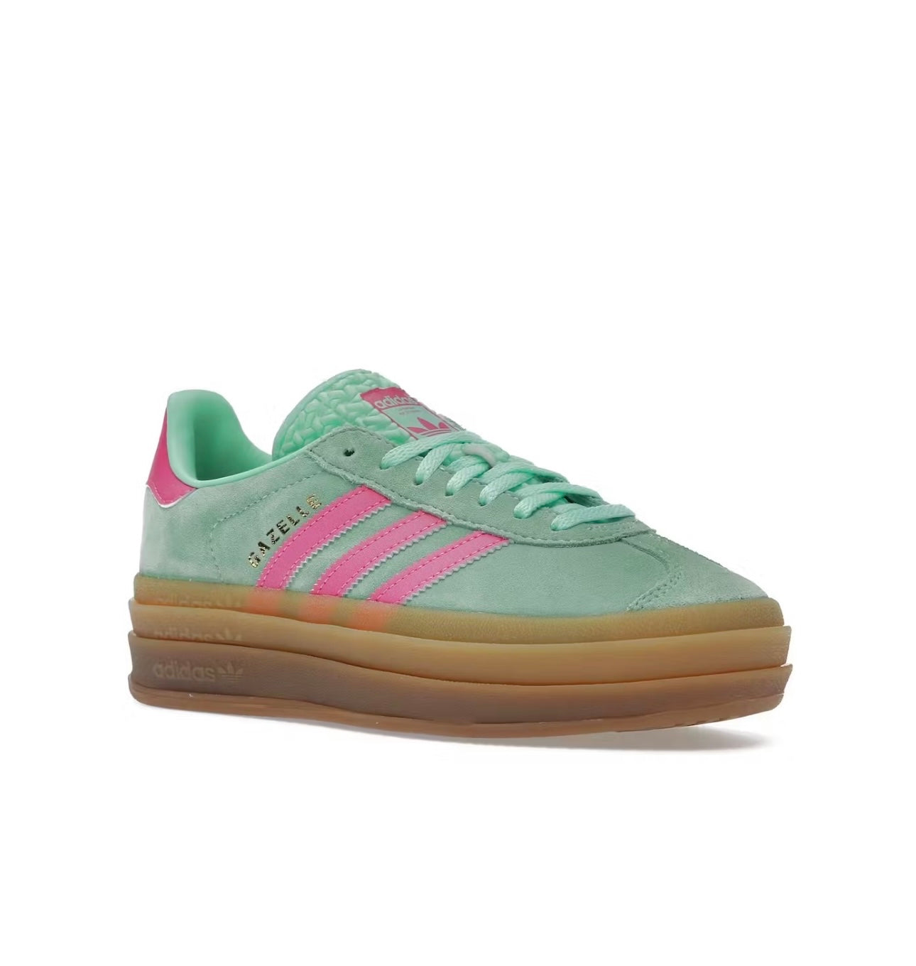 Adidas gazelle green pink   platform - תמונה 2