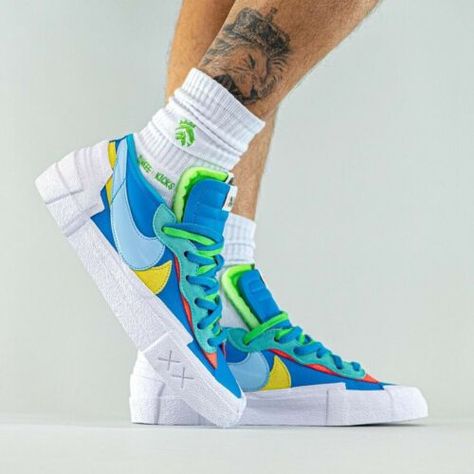Nike Blazer Low Sacai Kaws Blue - תמונה 3