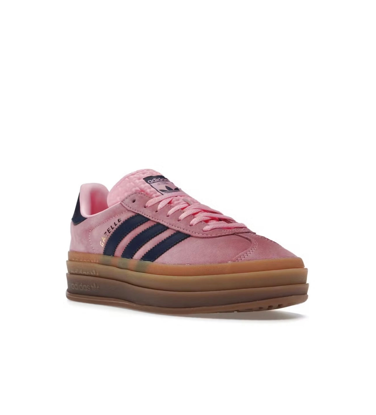 Adidas gazelle navy blue  pink platform - תמונה 2