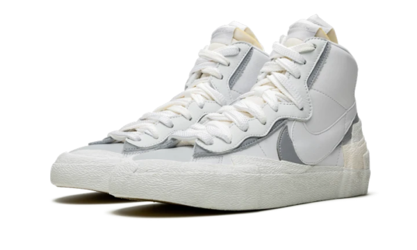 Nike Blazer Mid Sacai White Grey - תמונה 2